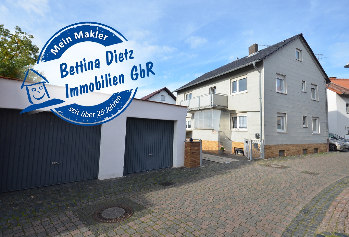 DIETZ: Zweifamilienhaus mit Doppelgarage in Babenhausen Ortsteil Langstadt! Neue Öl-Brennwertanlage!